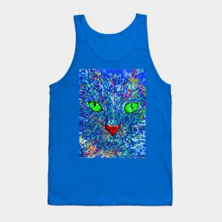 Cat Close Up Stained Glass Tank Top